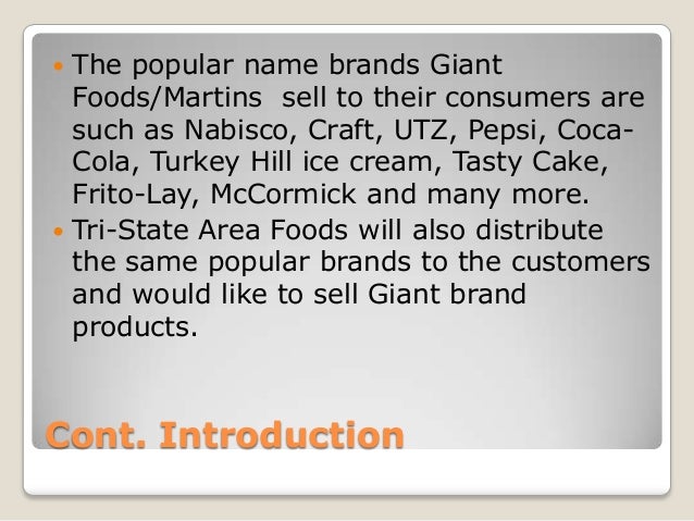Tri State Area Foods and Giant/Martin's 