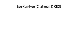 Lee Kun-Hee (Chairman & CEO)
 