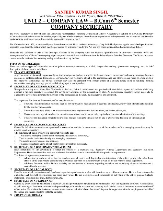 Company Secretary Pdf