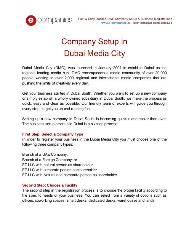 Company setup in dubai media city