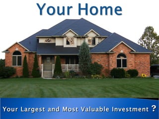 Your Largest and Most Valuable Investment  ? 