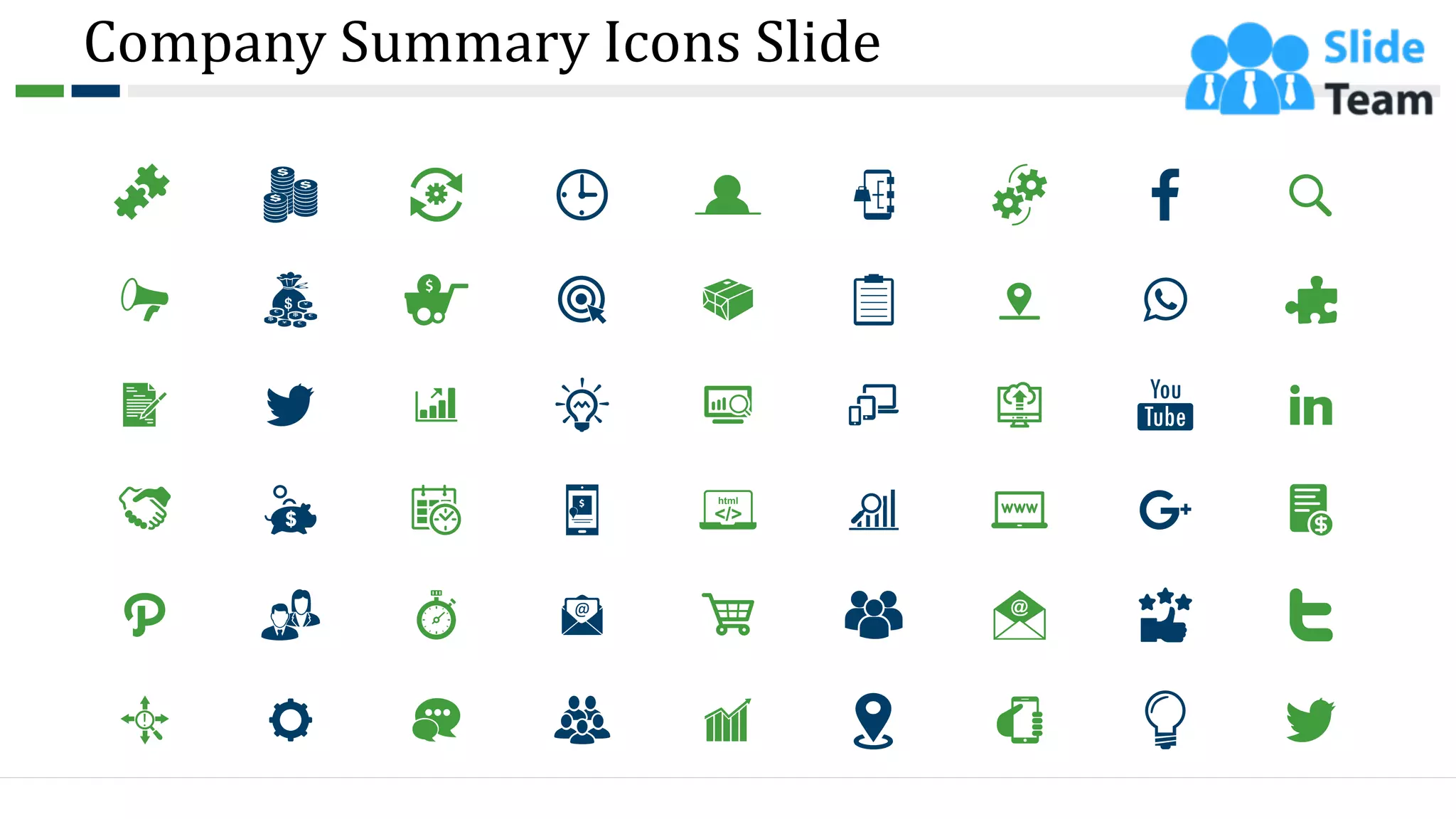 Company Summary Icons Slide
44
 
