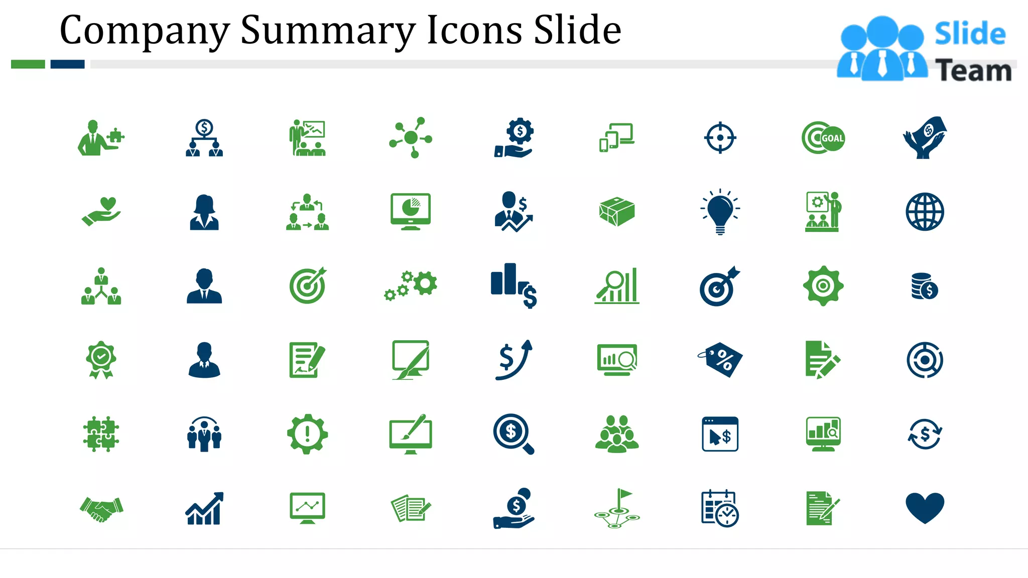 Company Summary Icons Slide
45
 