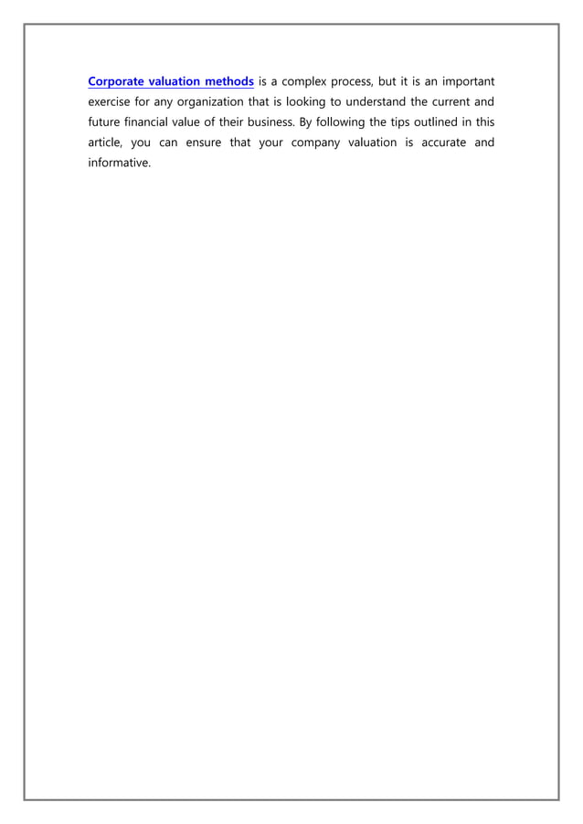Company Valuation Methods Calculation Pdf Company Valuation Methods Calculation Pdf