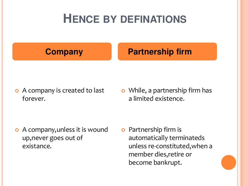Company vs partnership firm
