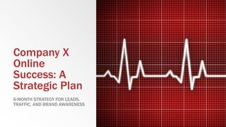 Company X
Online
Success: A
Strategic Plan
6-MONTH STRATEGY FOR LEADS,
TRAFFIC, AND BRAND AWARENESS
 