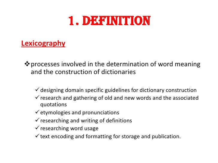 LEXICOGRAPHY