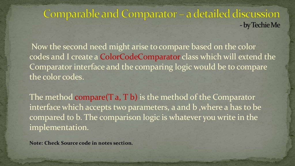 Comparable and comparator a detailed discussion