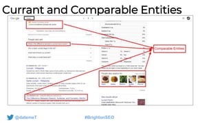 @datemeT #BrightonSEO
Currant and Comparable Entities
 