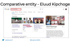 Comparative entity - Eluud Kipchoge
@datemeT #BrightonSEO
 