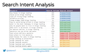 @datemeT #BrightonSEO
Search Intent Analysis
https://sheetsformarketers.com/search-intent-analysis/
 