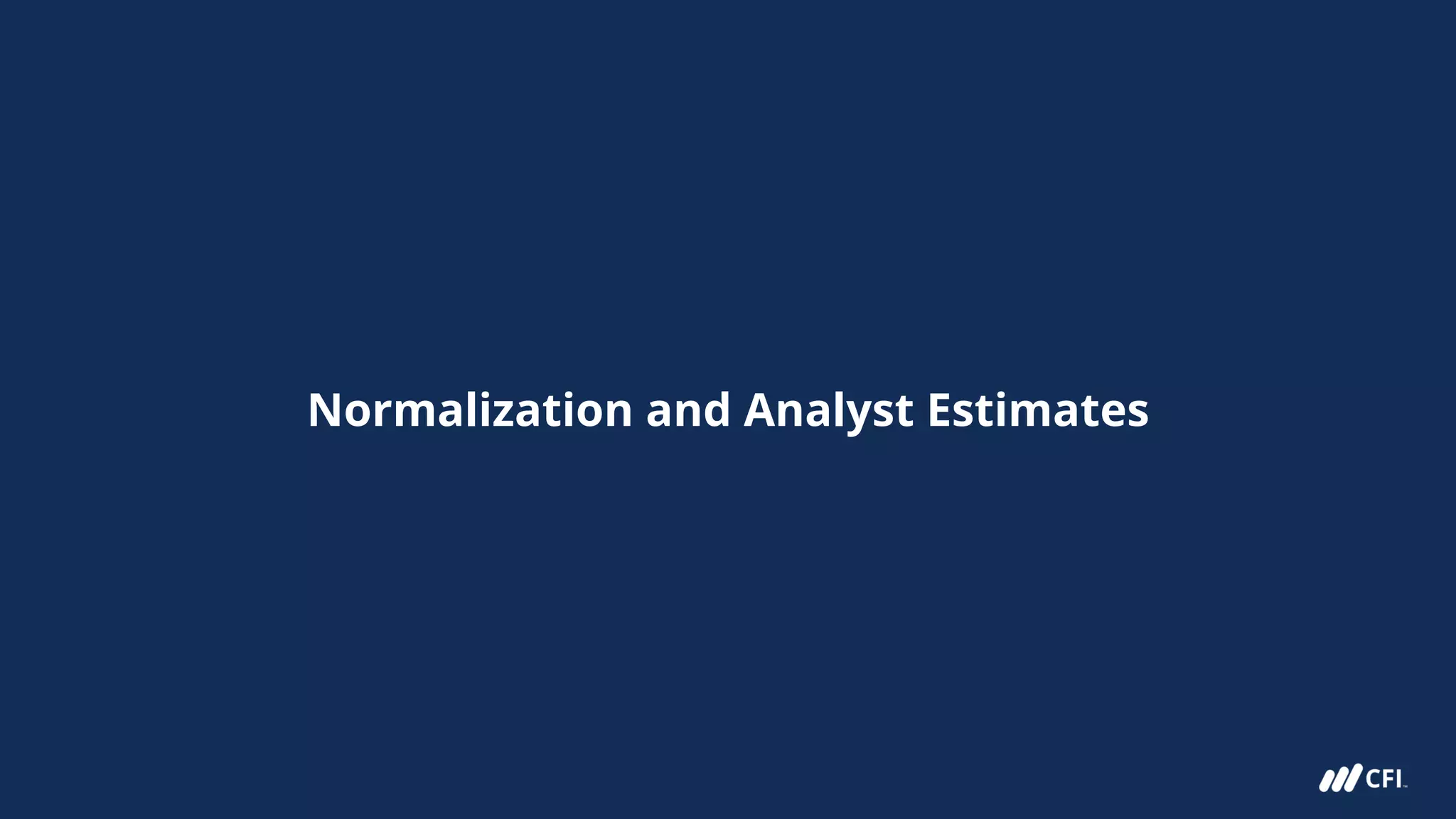 Normalization and Analyst Estimates