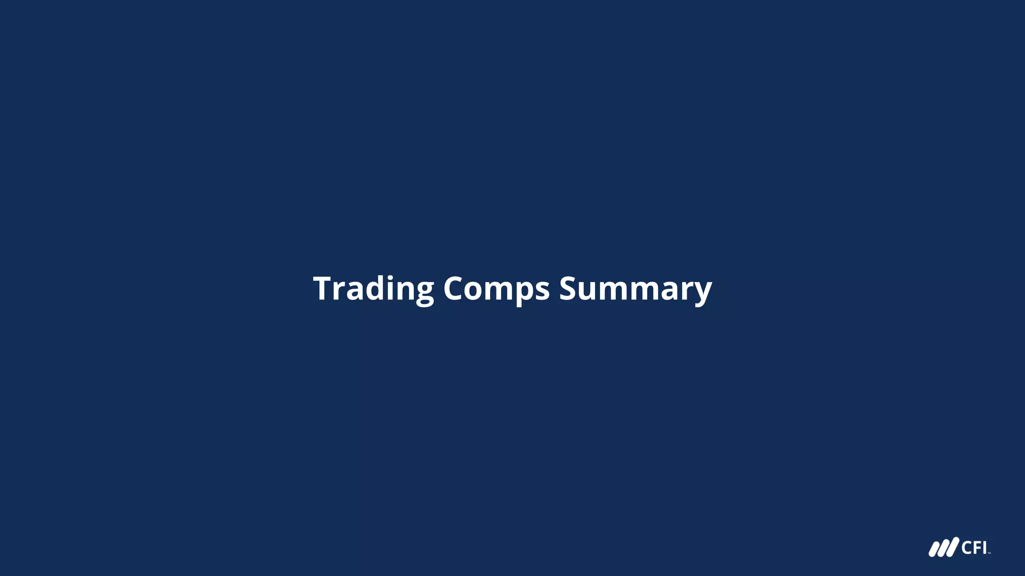 Trading Comps Summary