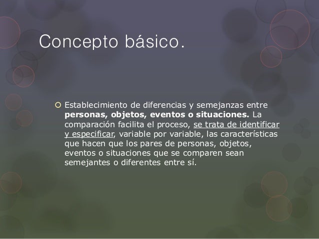 Comparación concepto (semejanzas)