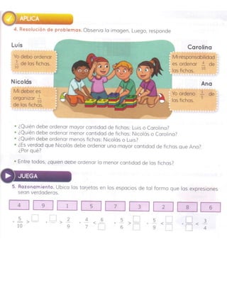 Comparación de fracciones