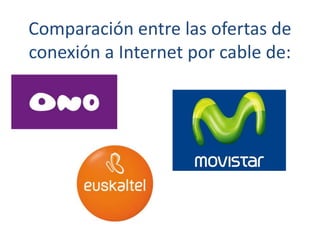 Comparación entre las ofertas de
conexión a Internet por cable de:
 