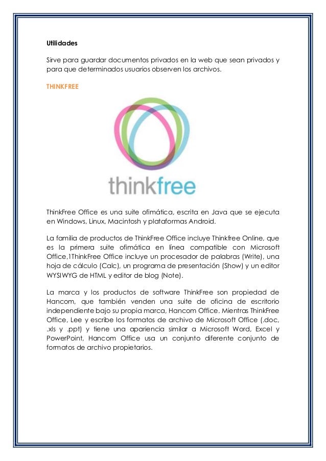 Comparacion Entre Skydrive Google Drive Zoho Docs Y Thinkfree