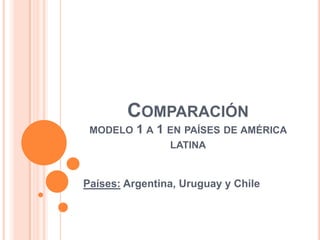 COMPARACIÓN
MODELO 1 A 1 EN PAÍSES DE AMÉRICA
LATINA
Países: Argentina, Uruguay y Chile
 