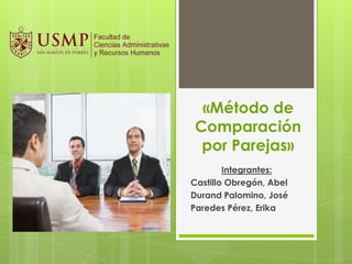 Integrantes:
Castillo Obregón, Abel
Durand Palomino, José
Paredes Pérez, Erika
«Método de
Comparación
por Parejas»
 