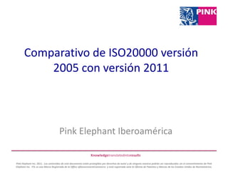 Comparativo de ISO20000 versión 2005 con versión 2011 Pink Elephant Iberoamérica 