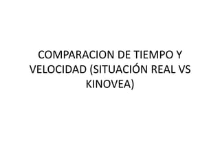 COMPARACION DE TIEMPO Y
VELOCIDAD (SITUACIÓN REAL VS
         KINOVEA)
 