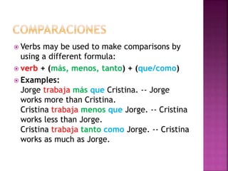Comparaciones | PPTX | Resume Writing and Advice | Job Search