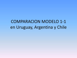 COMPARACION MODELO 1-1
en Uruguay, Argentina y Chile
 