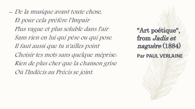 De la musique avant toute chose verlaine dissertation