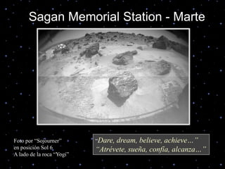 Conclusiones y Temas de Investigación Se considera la necesidad de la exploración más a fondo de los componentesdel suelo marciano y su edafología a mayor profundidad – la mayor parte de larecolección de muestras e información proviene de la superficie Considerar la reingeniera del Estudio de Suelos como se conoce en la Tierra.