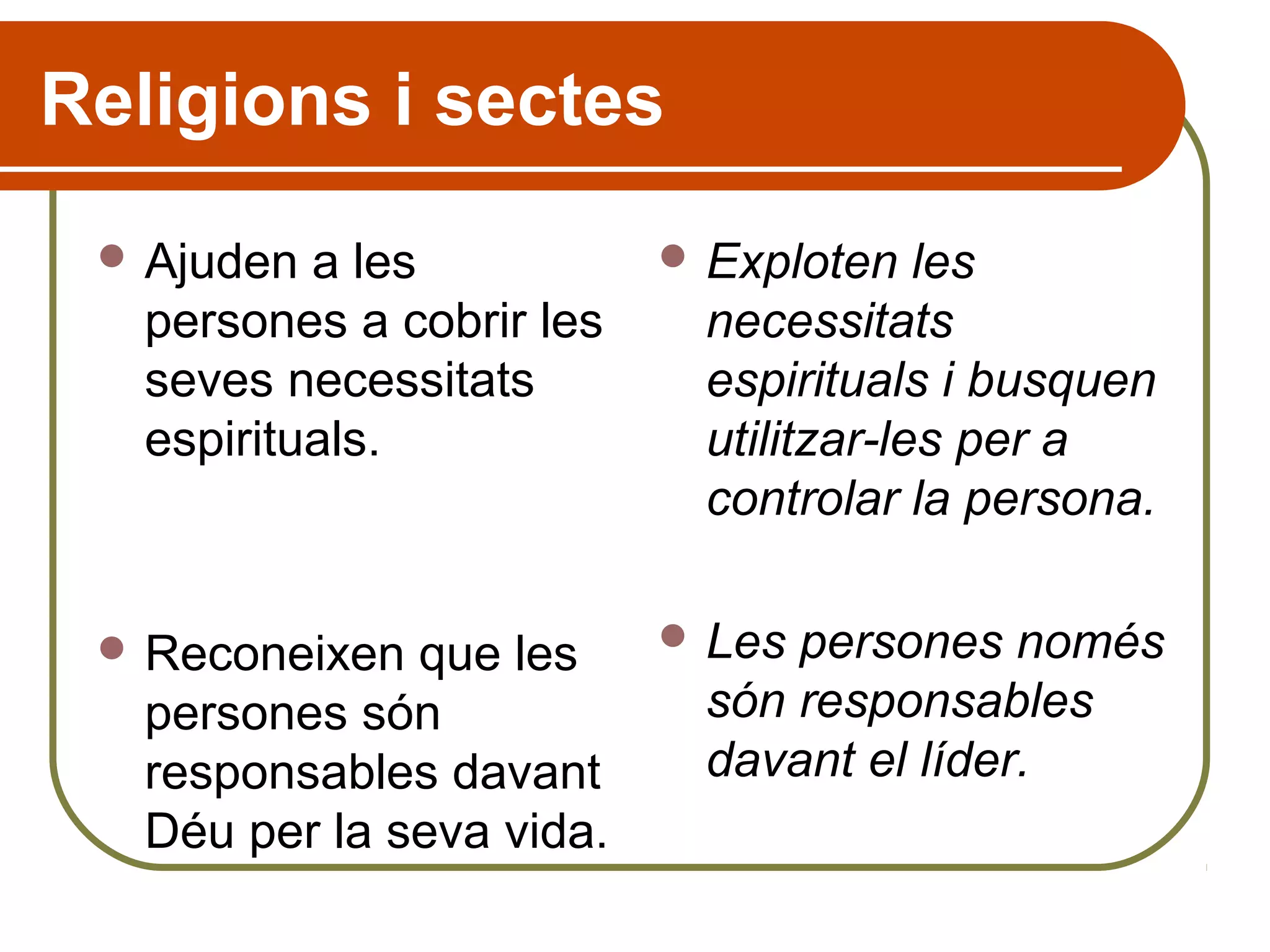 Comparativa religions i sectes PPT