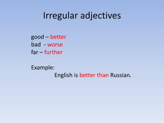 Comparative Adjectives PPTX Comparative Adjectives PPTX