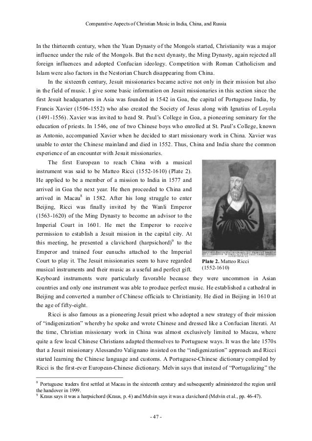 Comparative Aspects Of Christian Music In India China And