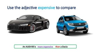 Comparative Using Expensive Comparative Aadjectives. comparing with adjectives | PPTX