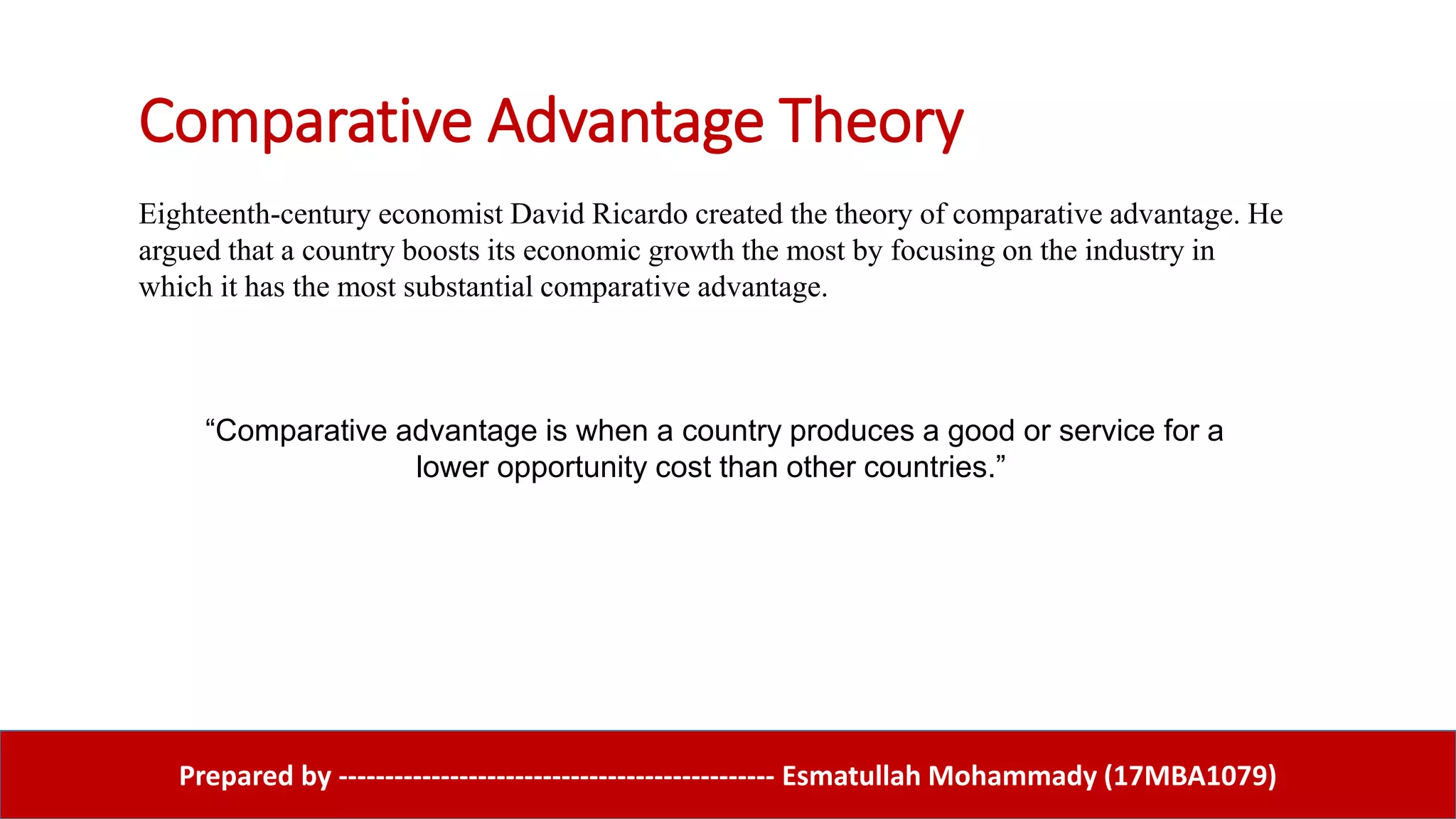 Comparative advantage theory pptx