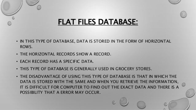 what is the main advantage of a flat-file database