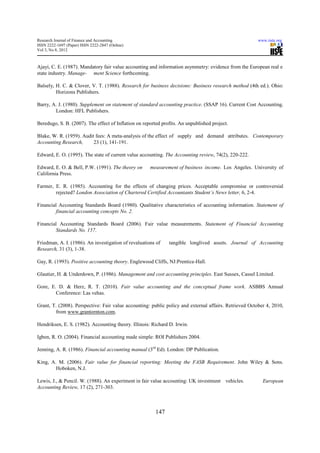 Comparative analysis of fair value and historical cost accounting on ...