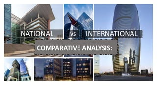 COMPARATIVE ANALYSIS:
NATIONAL INTERNATIONAL
VS
 