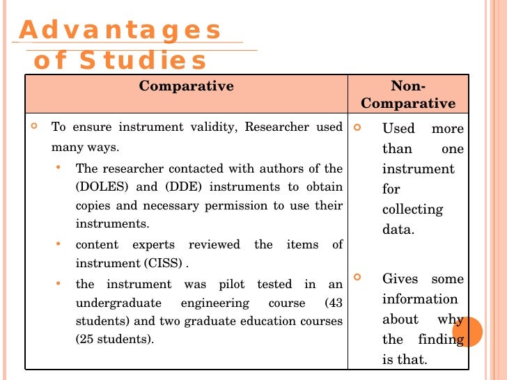Comparative And Non Comparative Study