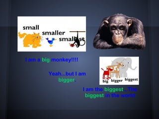 I am a big monkey!!!!

         Yeah...but I am
            bigger.
                        I am the biggest...The
                         biggest in the world
 