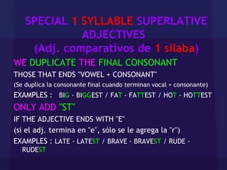 Silaba Example Comparative and superlative adjectives | PPTX
