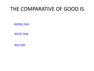 Comparative and superlative exercises | PPTX
