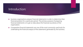 Introduction:
 business organisations prepare financial statements in order to determine their
financial position for a p...