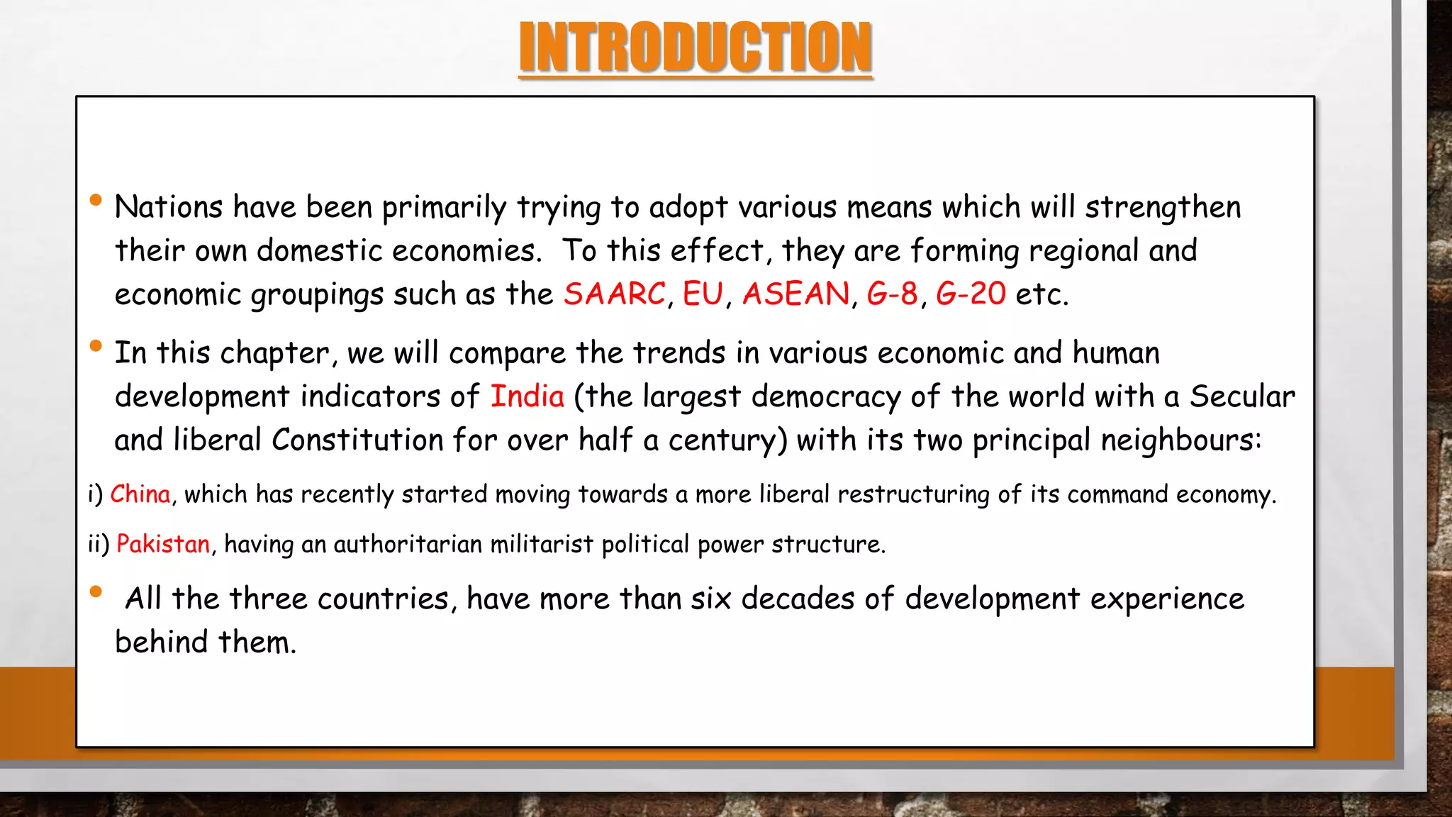 Comparative development experiences of India & its Neighbours. | PDF