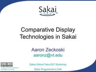 Comparative Display Technologies in Sakai Aaron Zeckoski [email_address] 