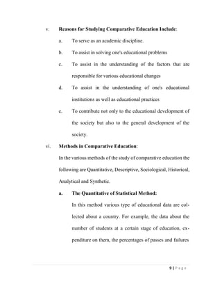 Comparative Education Unit No. 1 | PDF