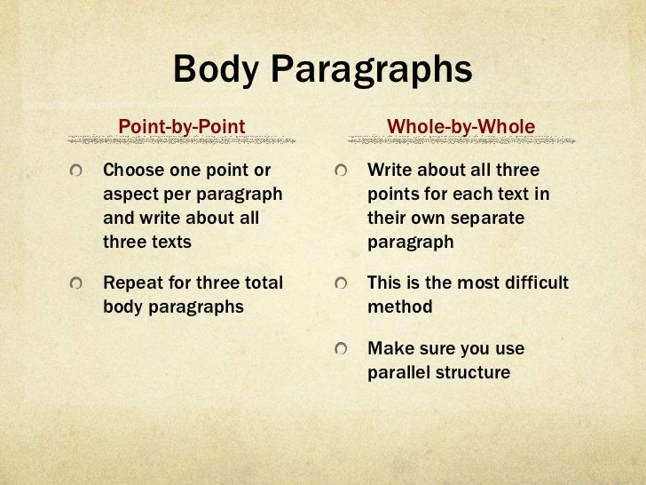 How To Write A Point By Point Comparison Essay