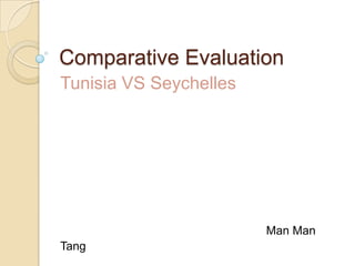 Comparative Evaluation
Tunisia VS Seychelles




                        Man Man
Tang
 