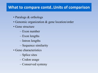 Comparatuive Genomics Comparative genomics | PPTX