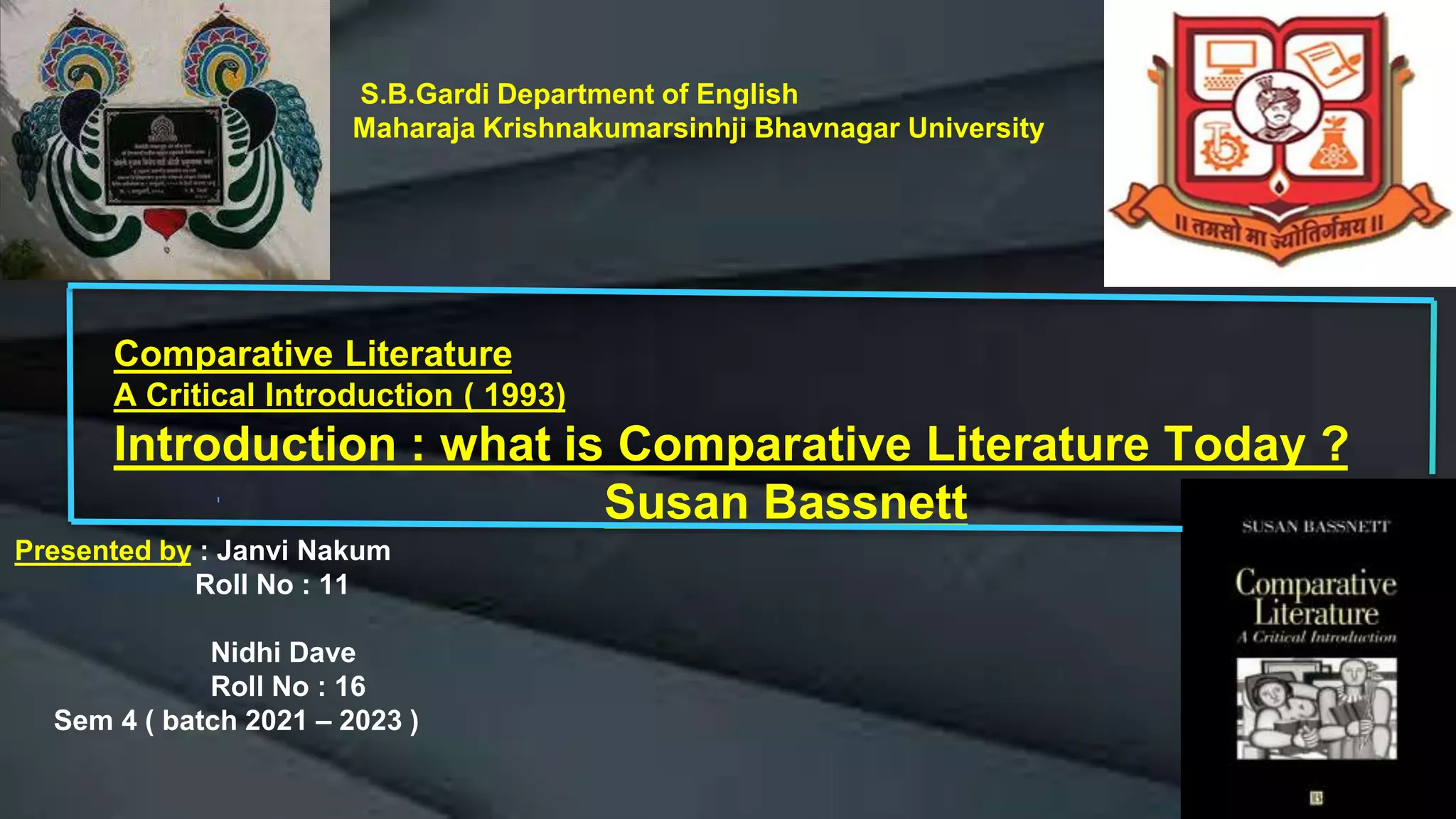 Introduction: what is comparative literature Today ? | PPTX