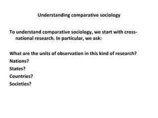 Comparative Methods In Social Sciences, Lecture 1 | PPT